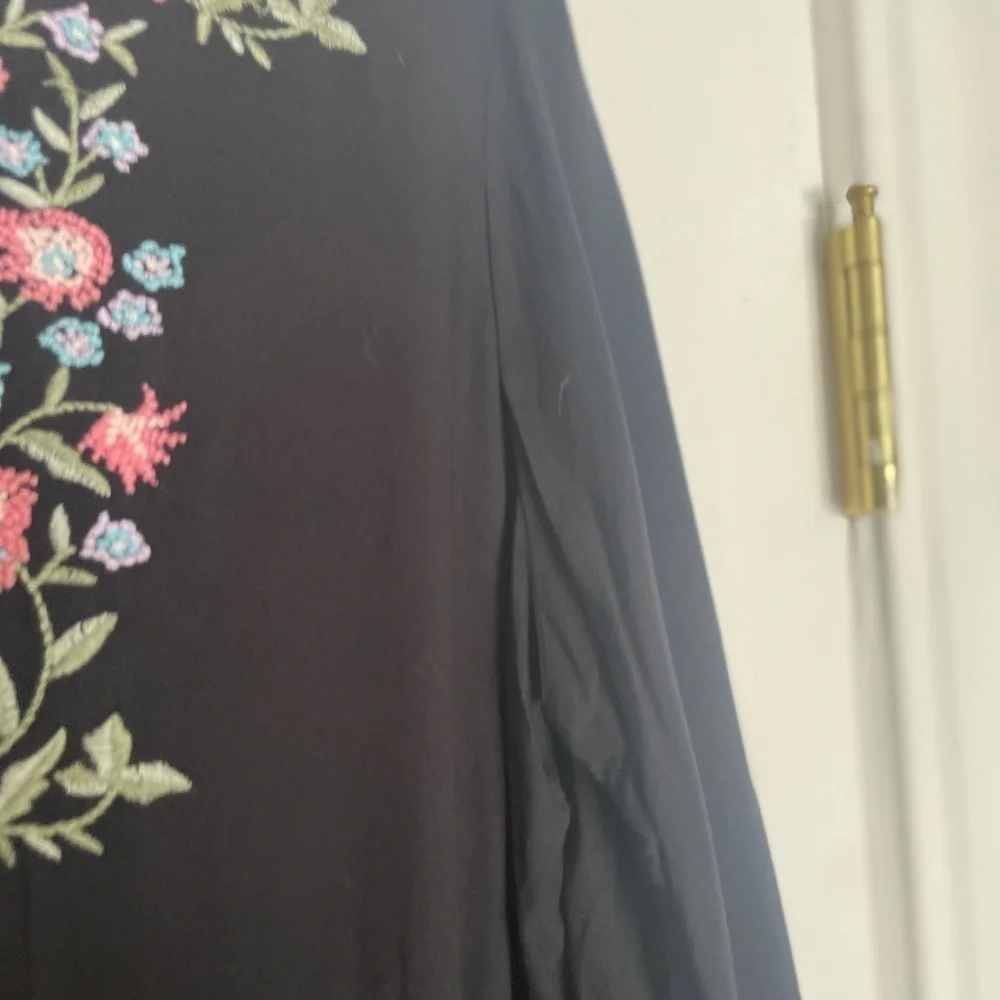 Arizona Jean Company Boho Floral Embroidery Babydoll Mini Dress Large - Picture 7 of 8